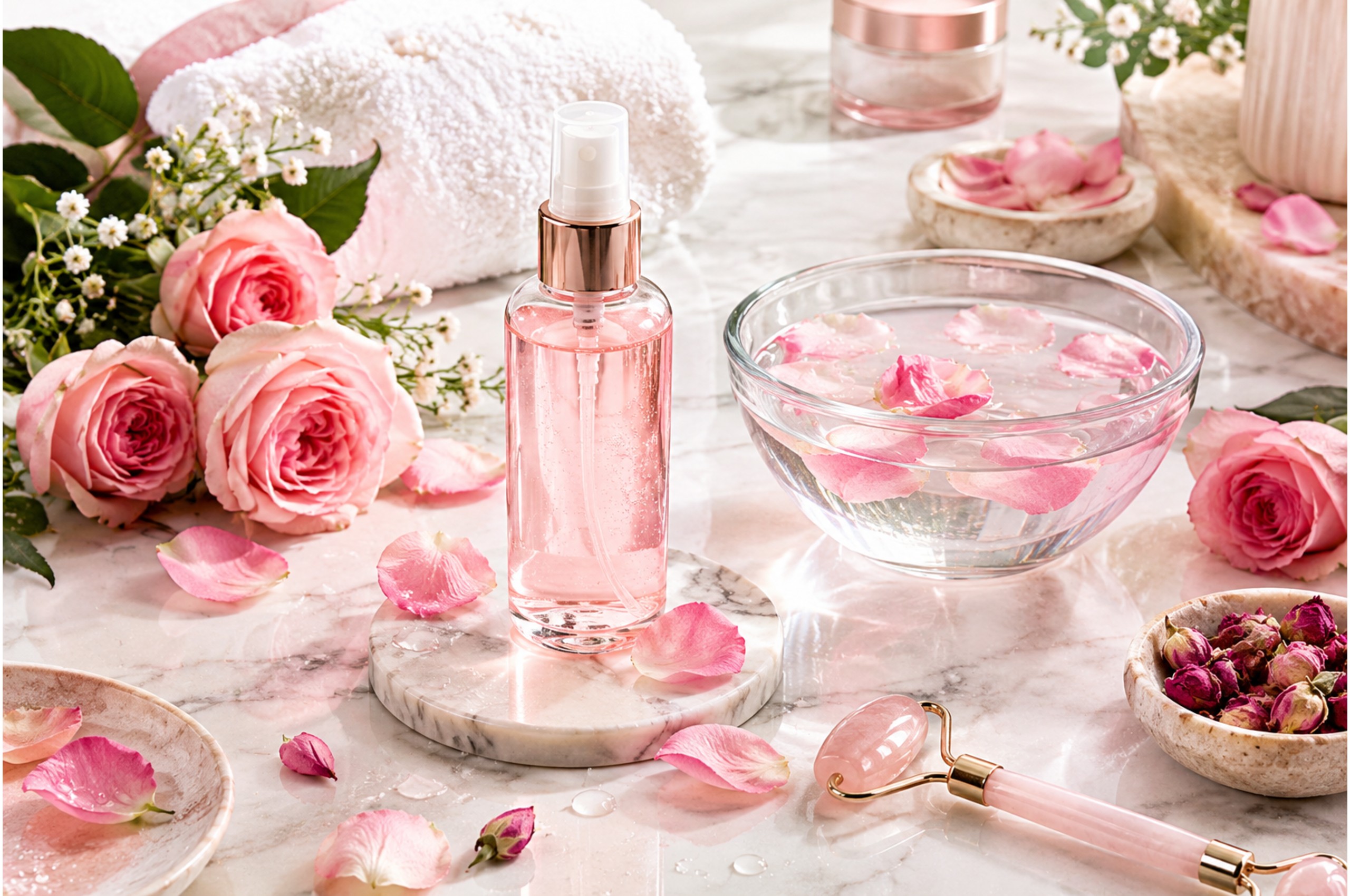 Rose water skincare essentials for healthy, glowing skin