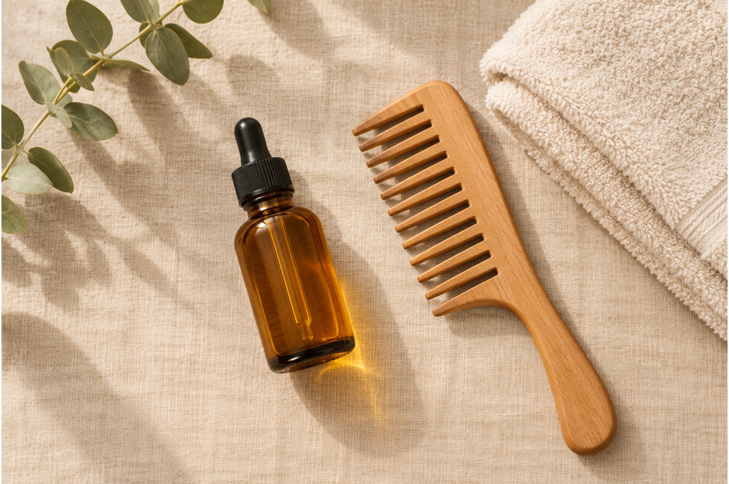 Hair oil and comb used for sealing moisture in high-porosity hair